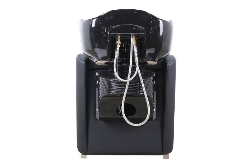 Modern Reclining Shampoo Unit – Black Leather with Adjustable Backrest - 图片 4
