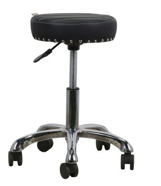Round Salon Stool – Adjustable Hydraulic Rolling Chair with Wheels