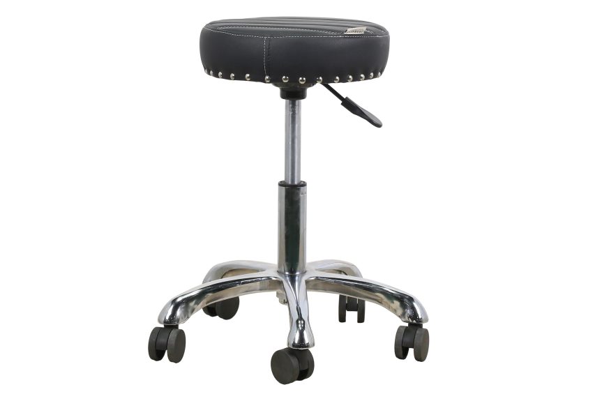 Round Salon Stool – Adjustable Hydraulic Rolling Chair with Wheels - 图片 2