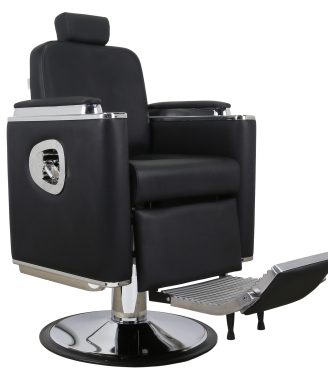 Modern Hydraulic Barber Chair with Reclining Back and Adjustable Headrest