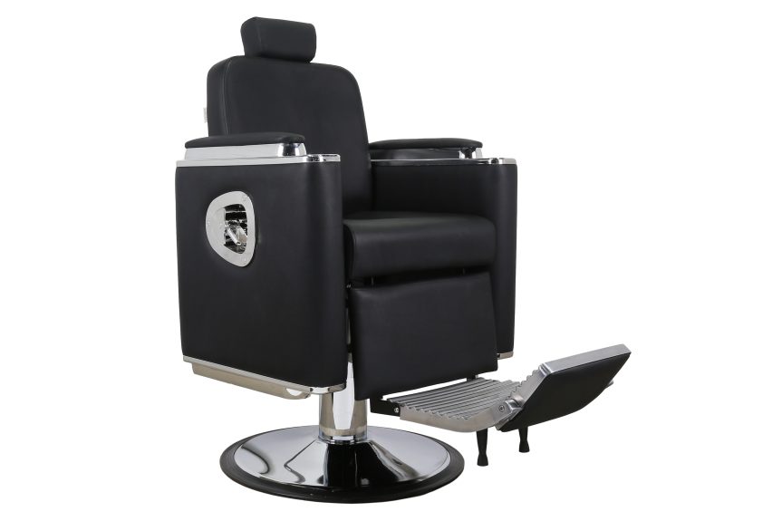 Modern Hydraulic Barber Chair with Reclining Back and Adjustable Headrest