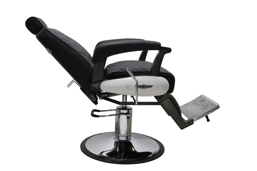 Luxury Diamond Quilted Barber Chair with Hydraulic Recline and Adjustable Headrest - 图片 2
