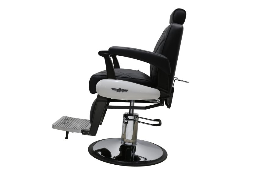 Luxury Diamond Quilted Barber Chair with Hydraulic Recline and Adjustable Headrest - 图片 4